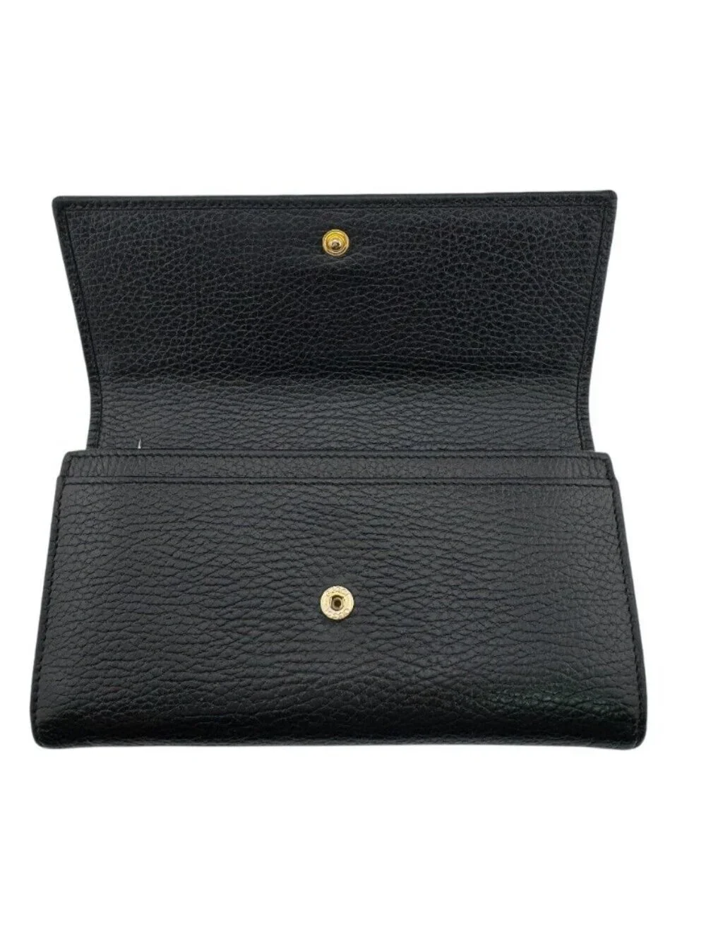 Gucci Continental Wallet GG Marmont Leather Black